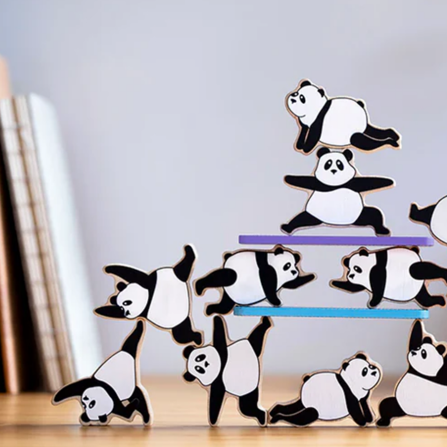 Zen yoga panda balance stacking game decor