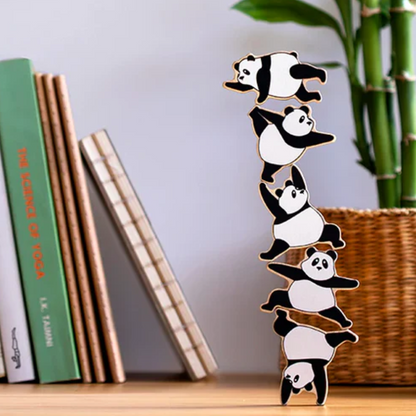 Zen yoga panda balance stacking game decor
