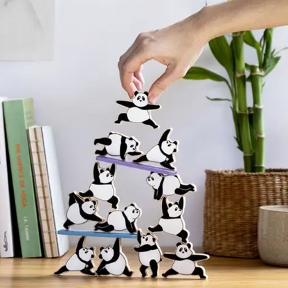 Zen yoga panda balance stacking game decor