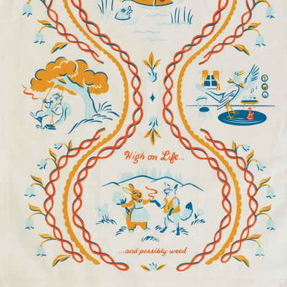 High on life (weed) tea towel