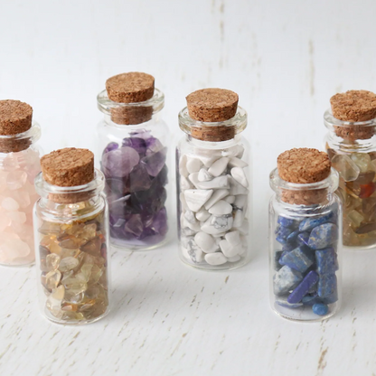 Wishing bottle / spell fairy jar with crystals