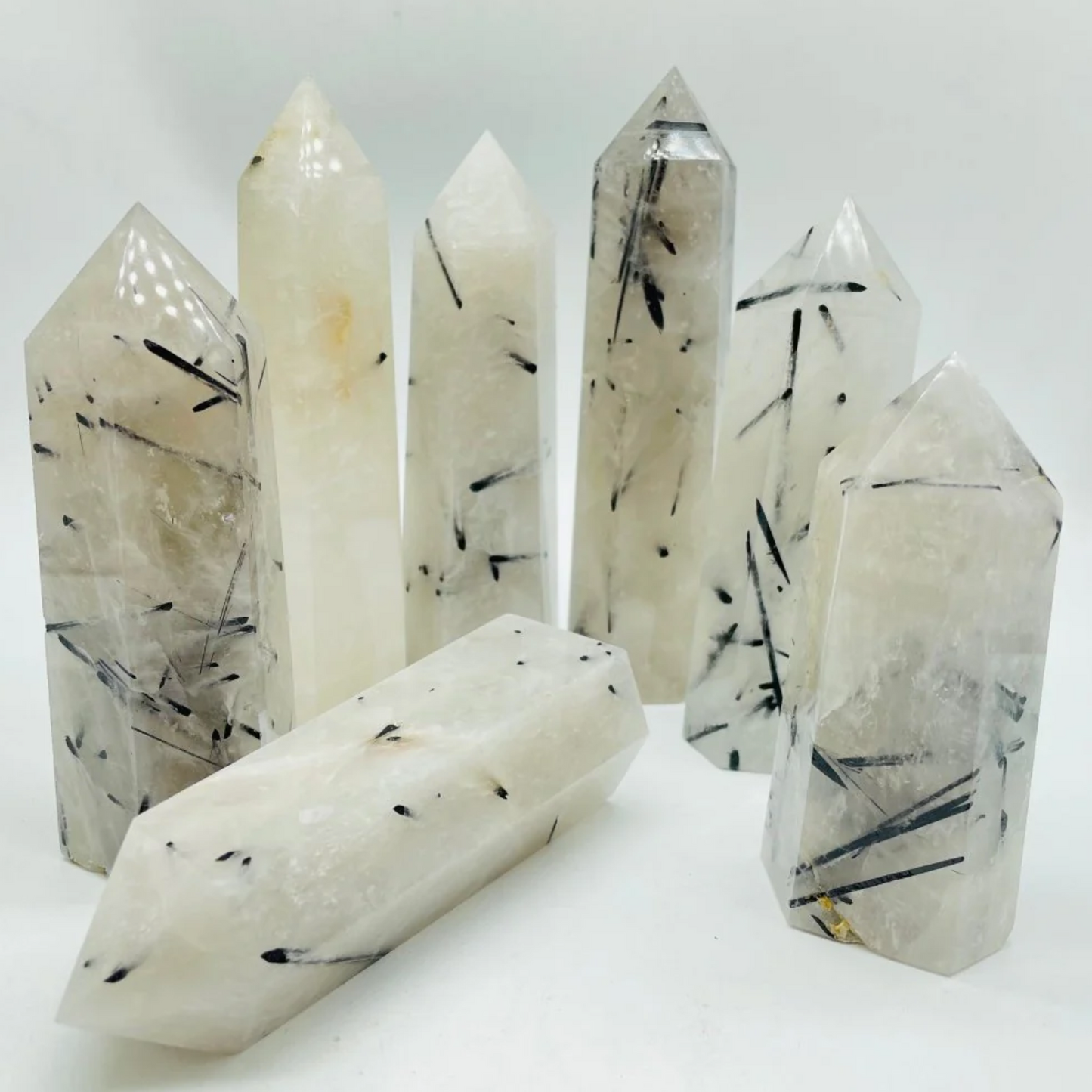 Yin Yang Tourmaline in quartz rutile crystal tower generator XL