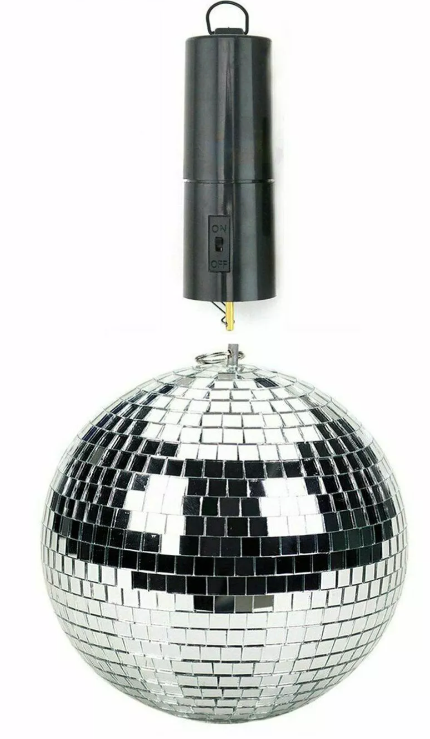 Disco mirror ball with motor spinner