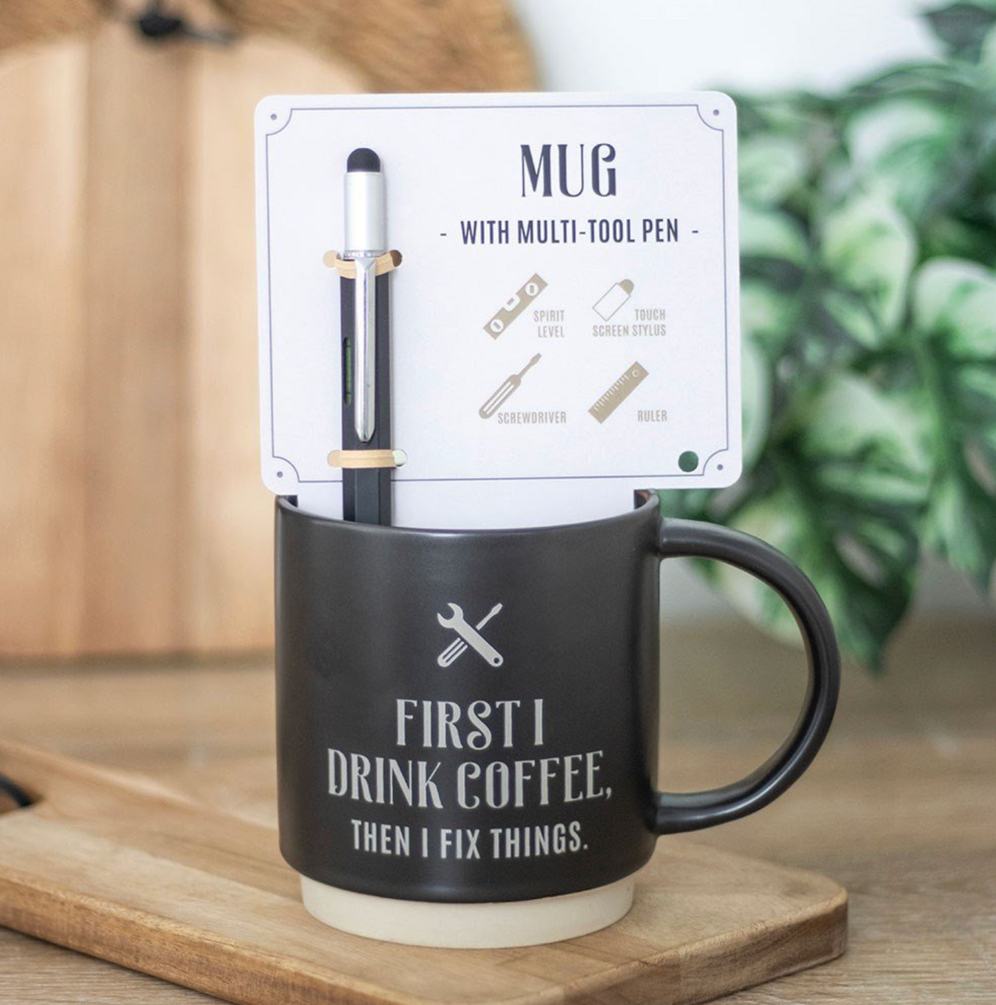 Coffee lover mug and multitool pen set