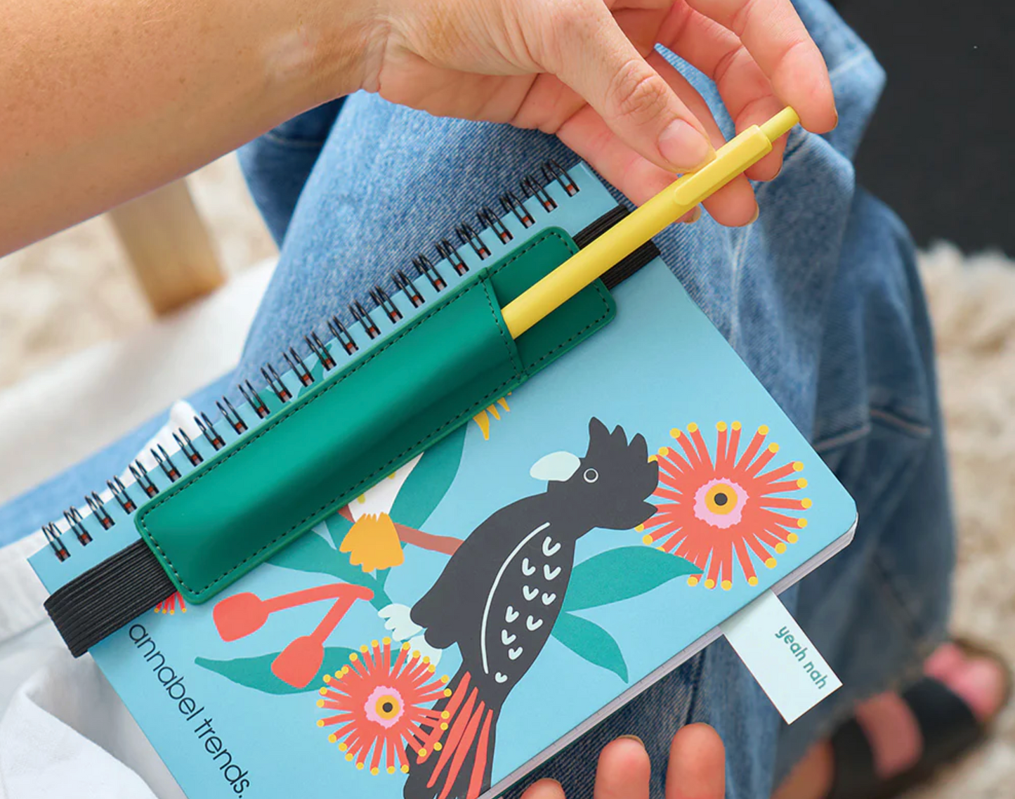 Cockatoo bird note book with pen