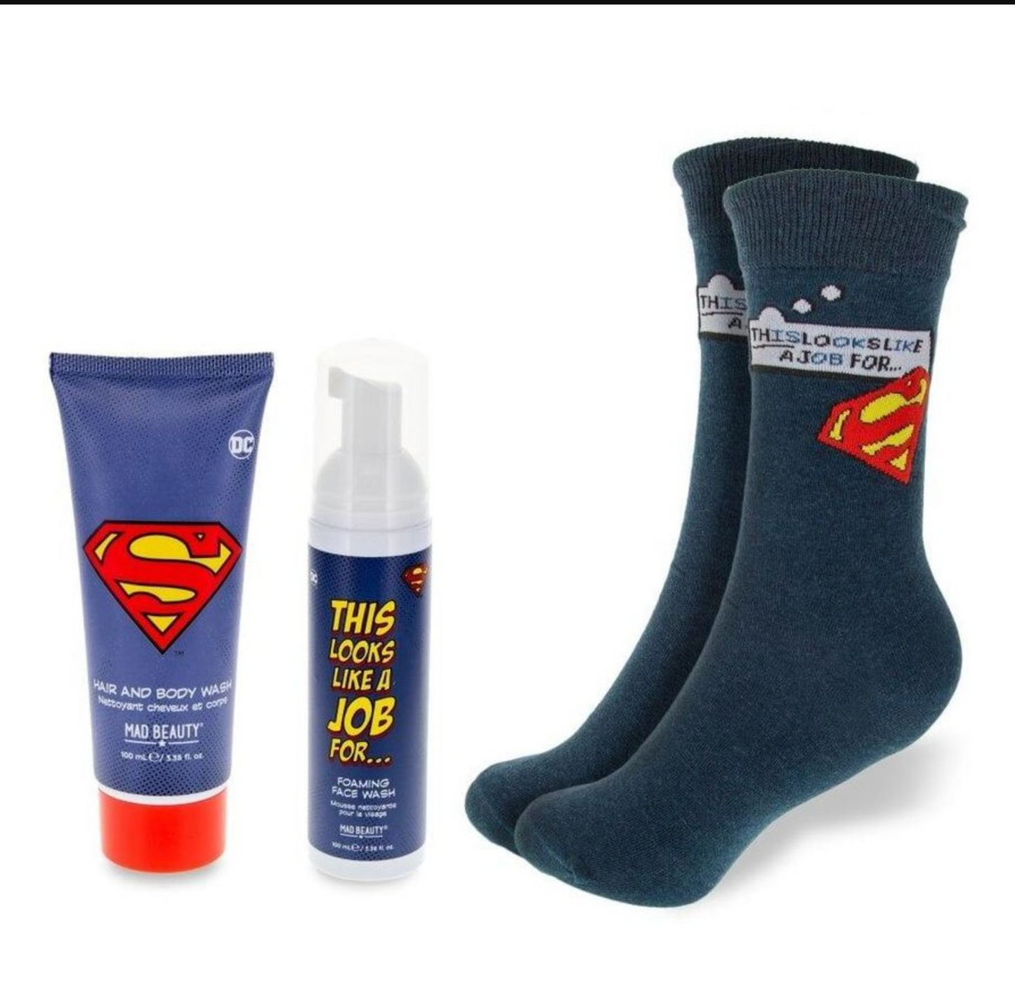 Superhero DC comics socks + body wash set