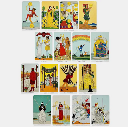 Celestial tarot reading card set with guide book