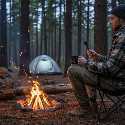 Rather be camping mug and multitool cutlery
