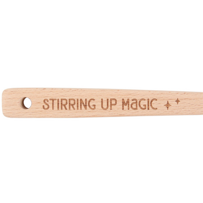 Stir up magic kitchen witch wooden spoon