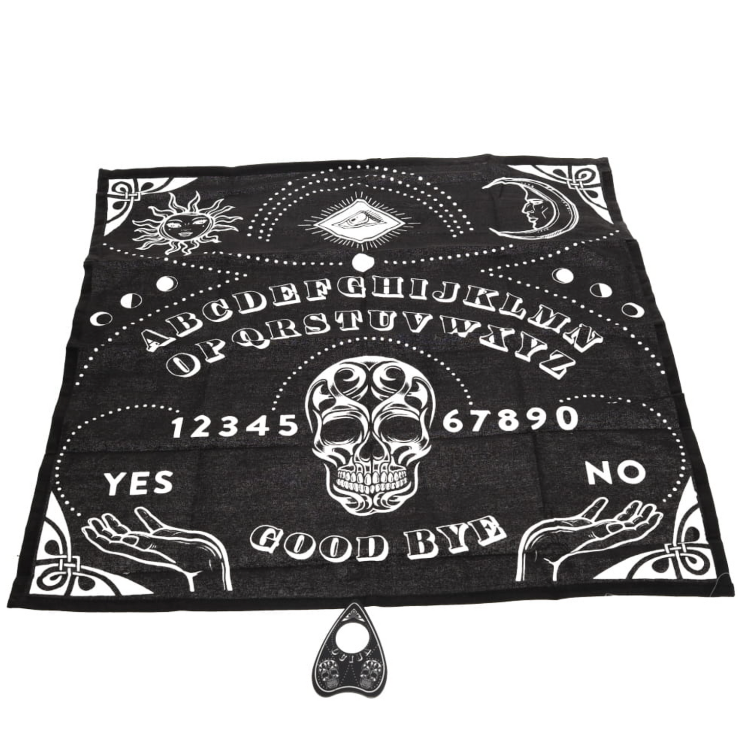 Witchy Ouija board altar table cloth with planchette