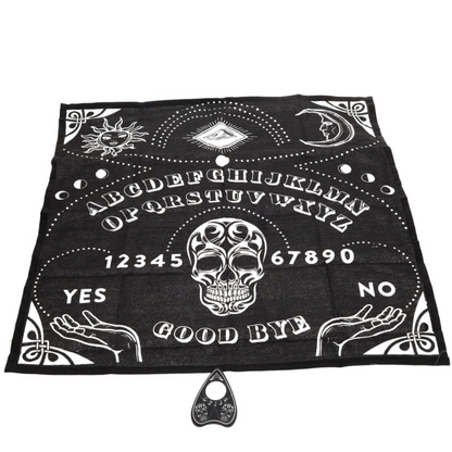 Witchy Ouija board altar table cloth with planchette