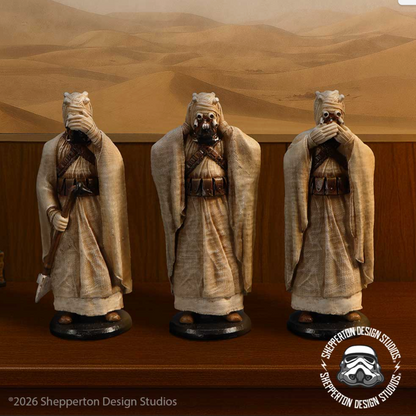 Star wars Tuskan Raider sand people statue set 3
