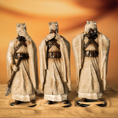 Star wars Tuskan Raider sand people statue set 3