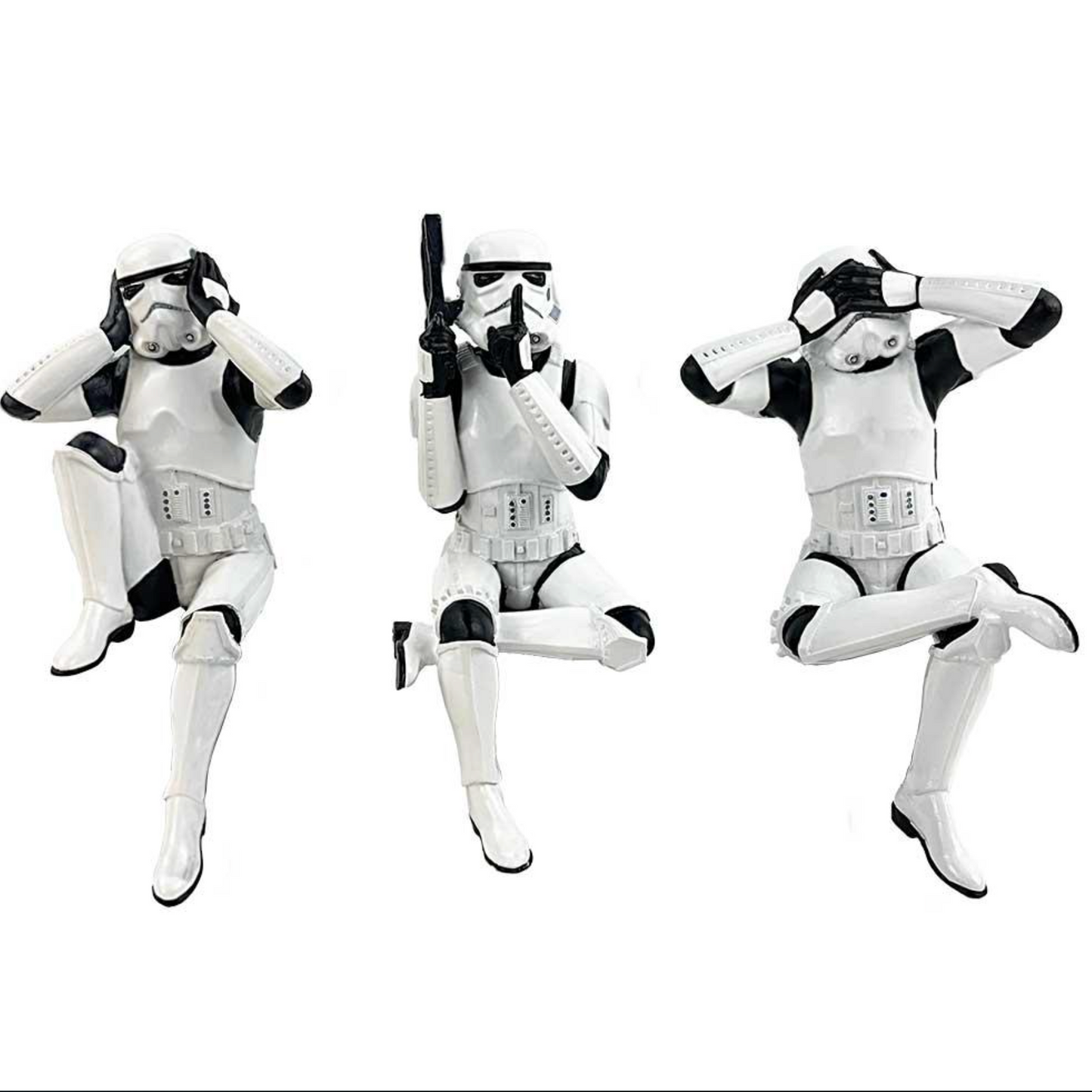 Star wars sitting storm troopers statue set 3