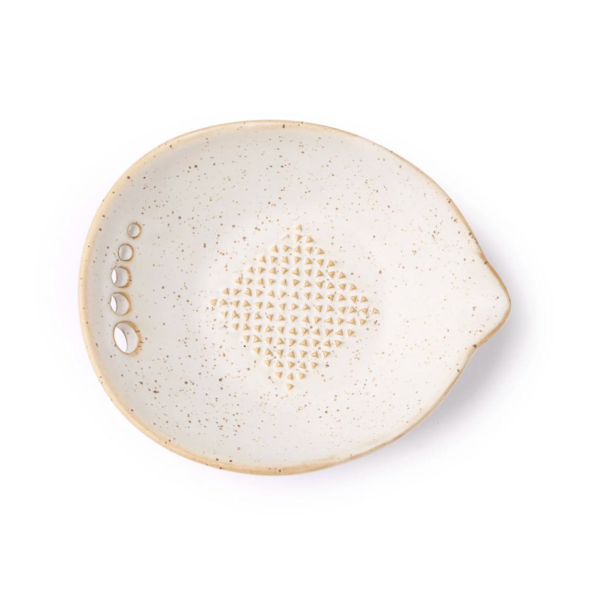 Handmade ceramic cook’s herb stripper / garlic spice grater dish
