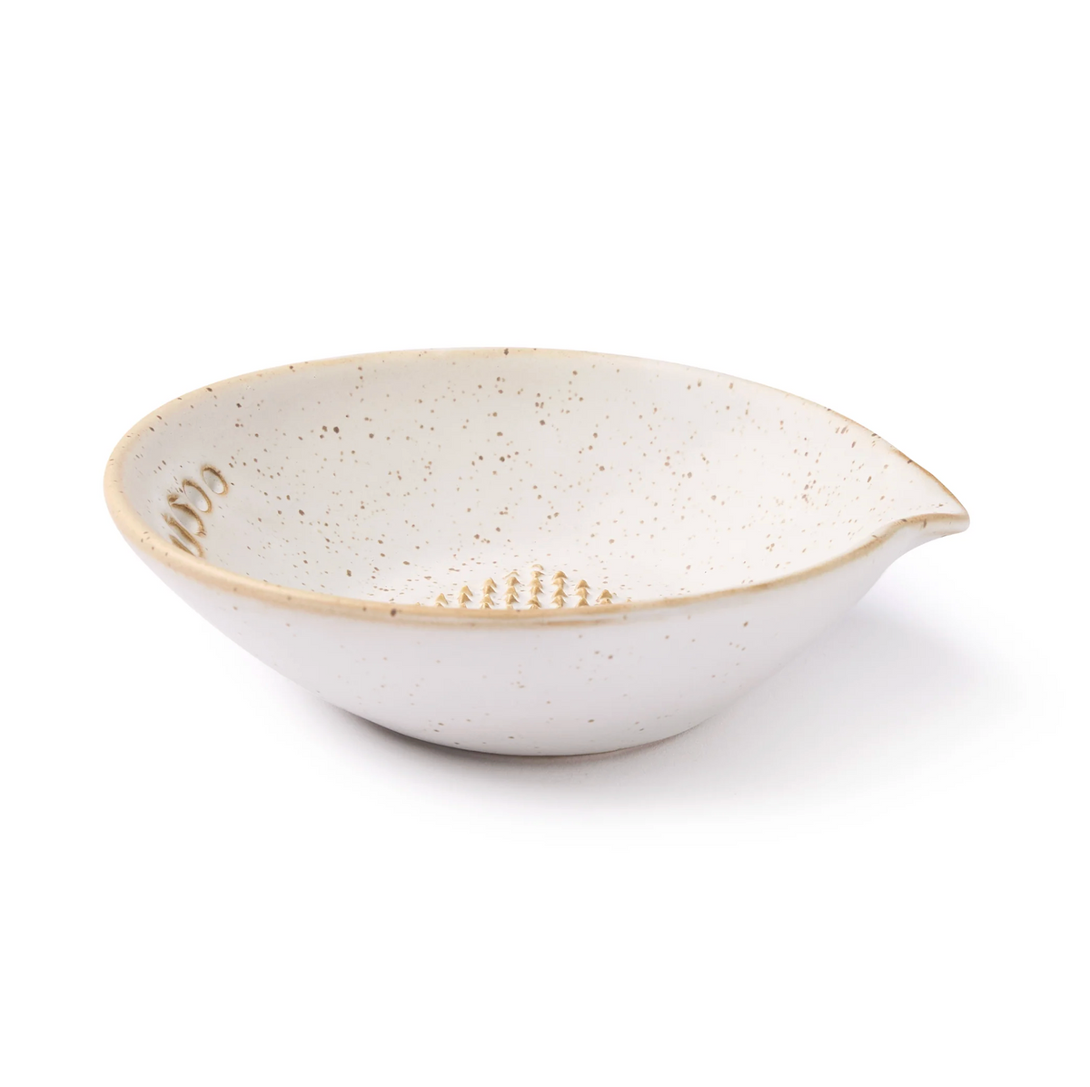 Handmade ceramic cook’s herb stripper / garlic spice grater dish