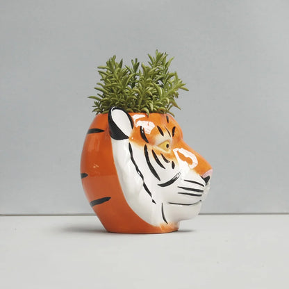 Tiger King ceramic pot planter / utensil holder