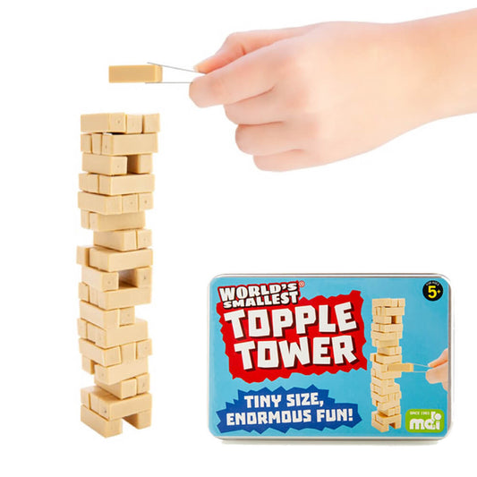 Smallest Jenga topple tower game