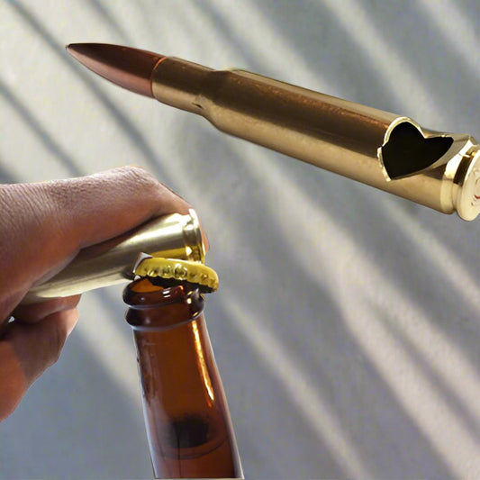 Army / gamer brass bullet bottle opener