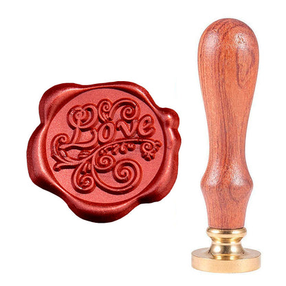 LOVE wax seal / wooden brass sealing stamp