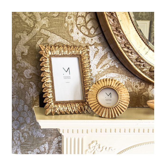 Gold feather picture frame