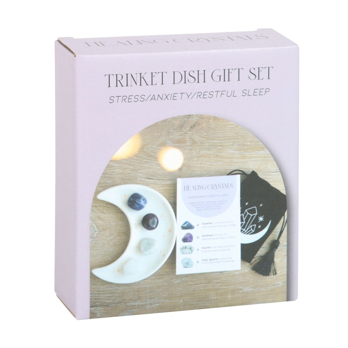 Sleep crystal set & moon trinket dish
