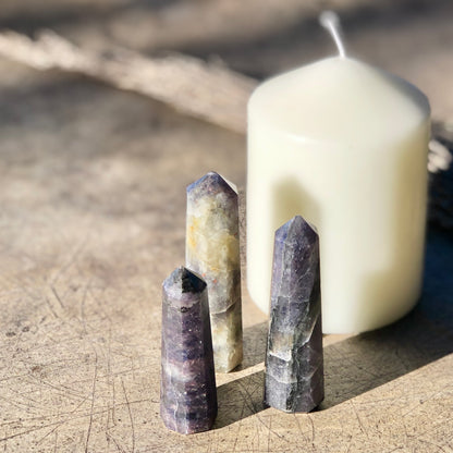 Sunstone + Iolite crystal generator point tower