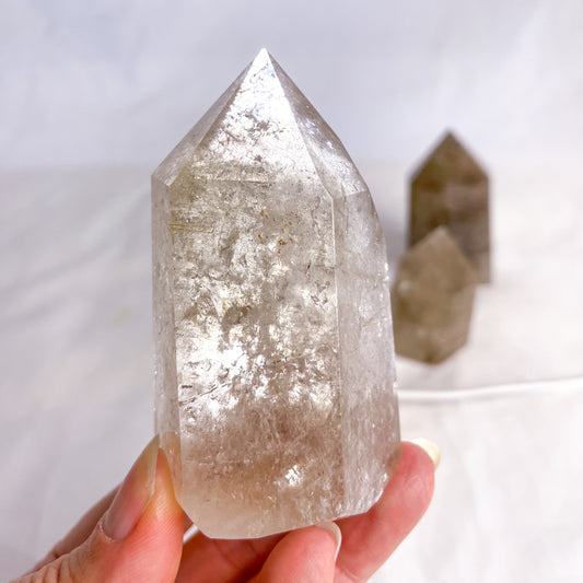 Smoky quartz crystal generator tower