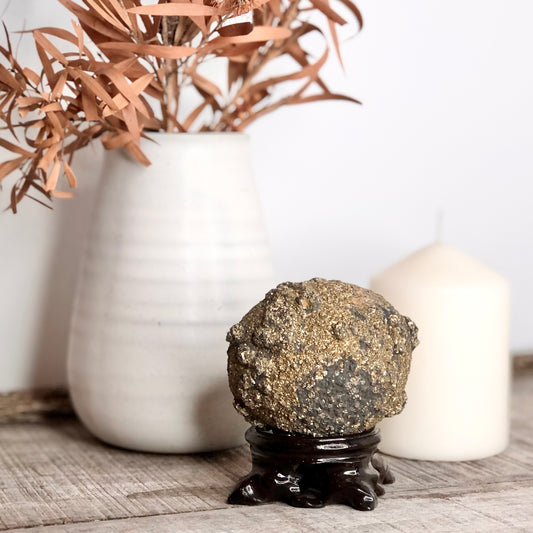 Pyrite + Sphalerite cluster crystal egg