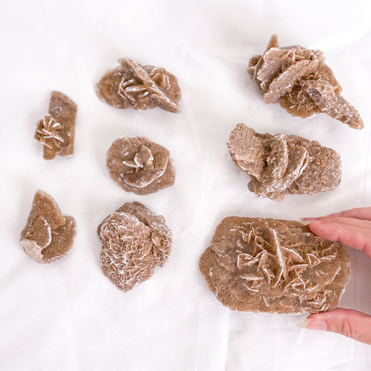 Selenite desert rose crystal cluster