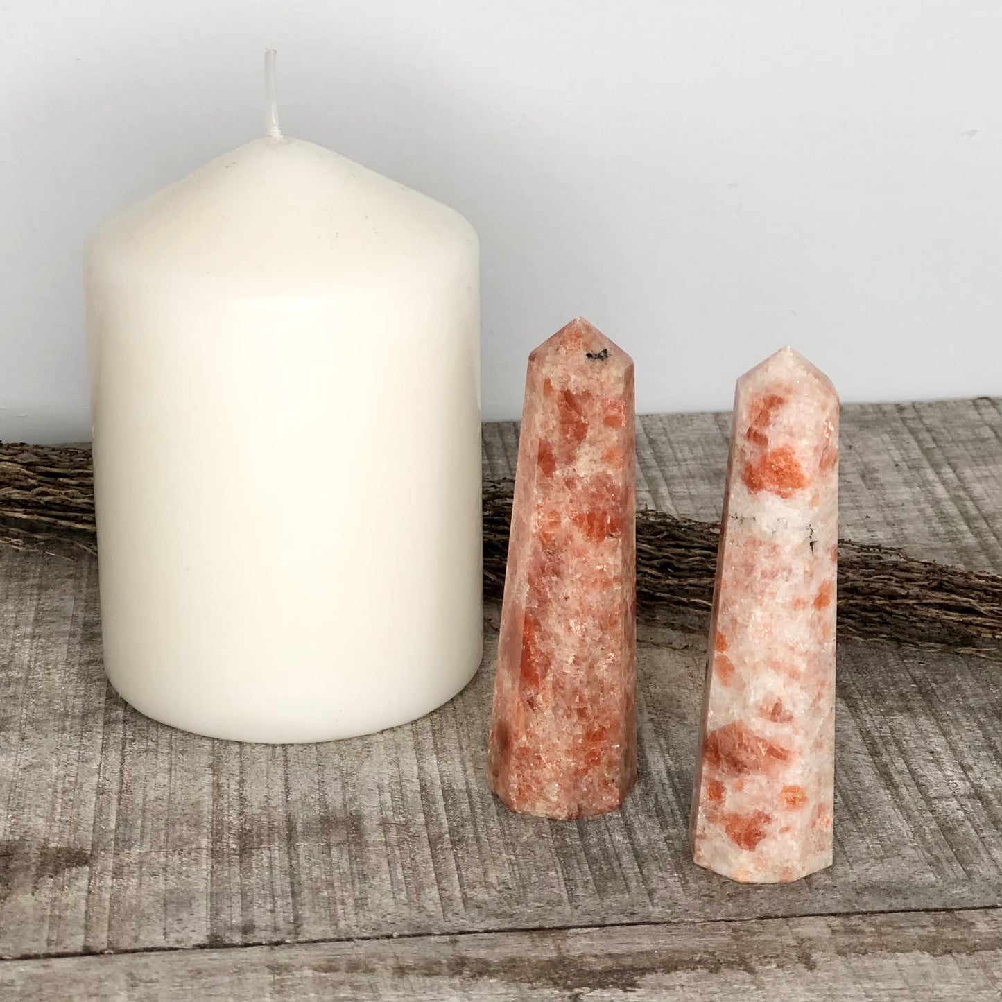 Orange sunstone crystal tower