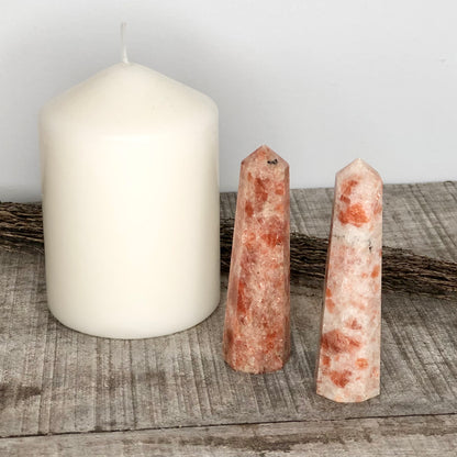 Orange sunstone crystal tower