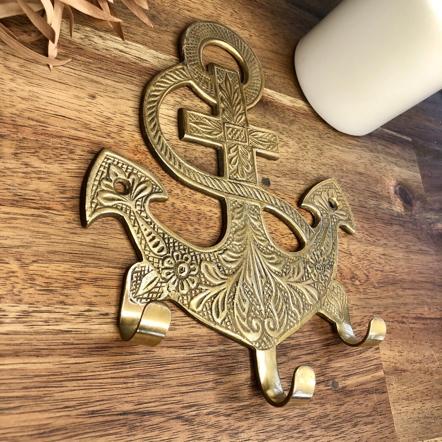 Ornate anchor brass key hooks / wall hanging