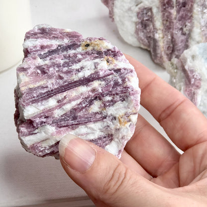 Pink tourmaline & aquamarine crystal raw stone