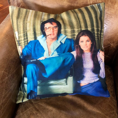 The king Elvis & Priscilla music retro pillow cushion cover