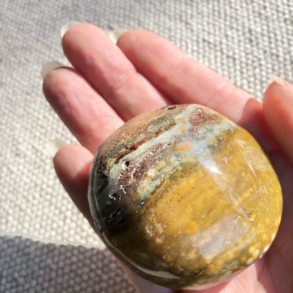 Ocean jasper crystal palm stone