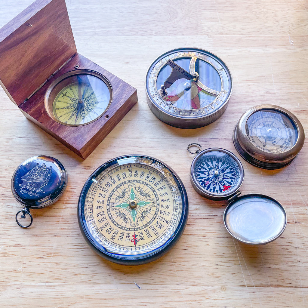 Pirates brass compass - various styles – Six Things Shop Australia