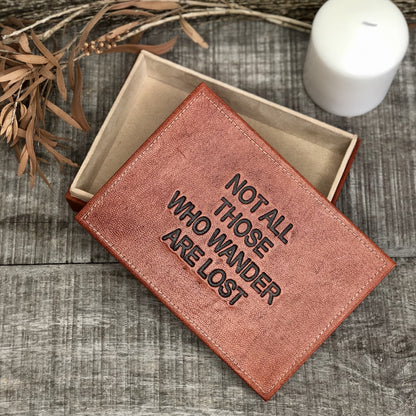Not all who wander leather storage box