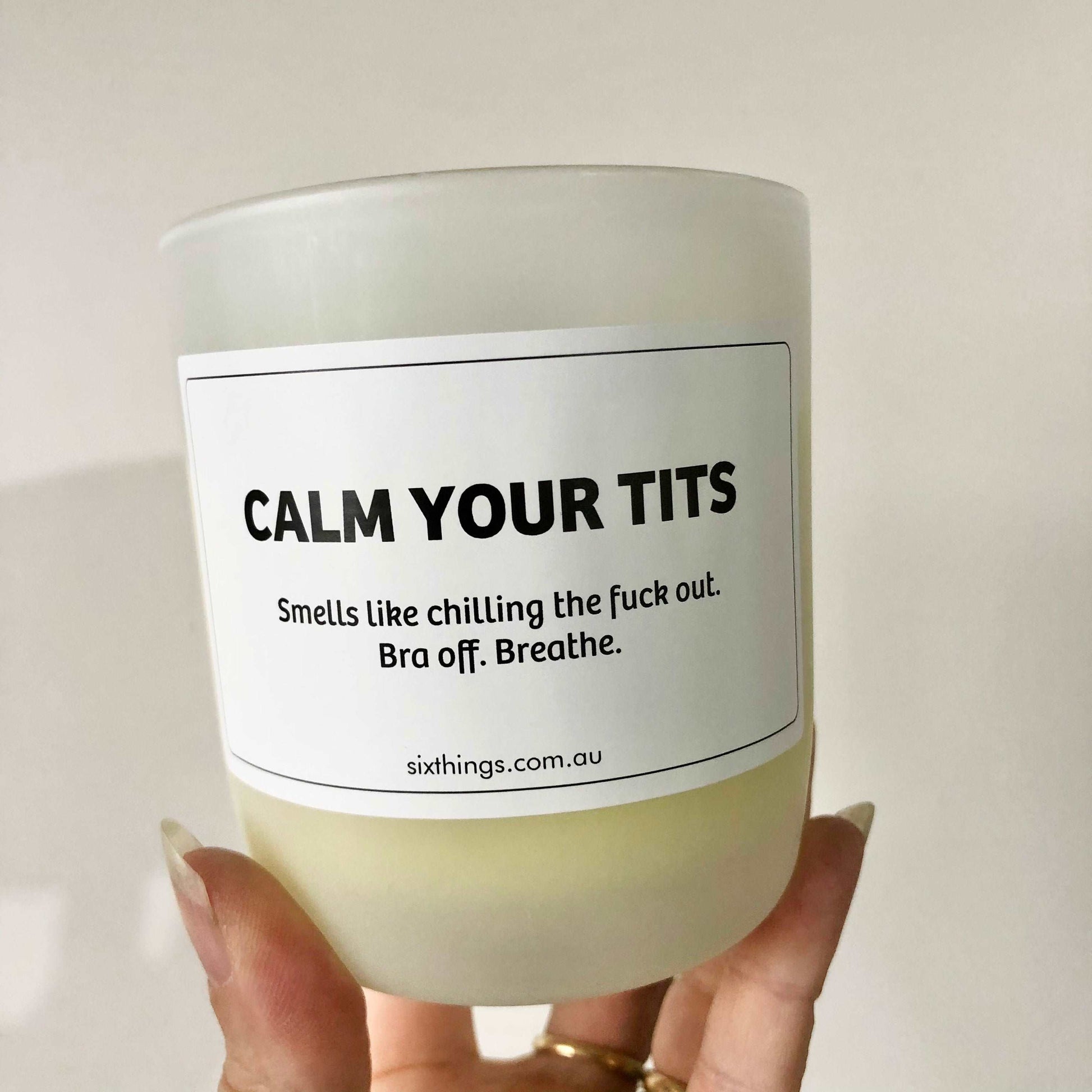 Calm your tits fun candle