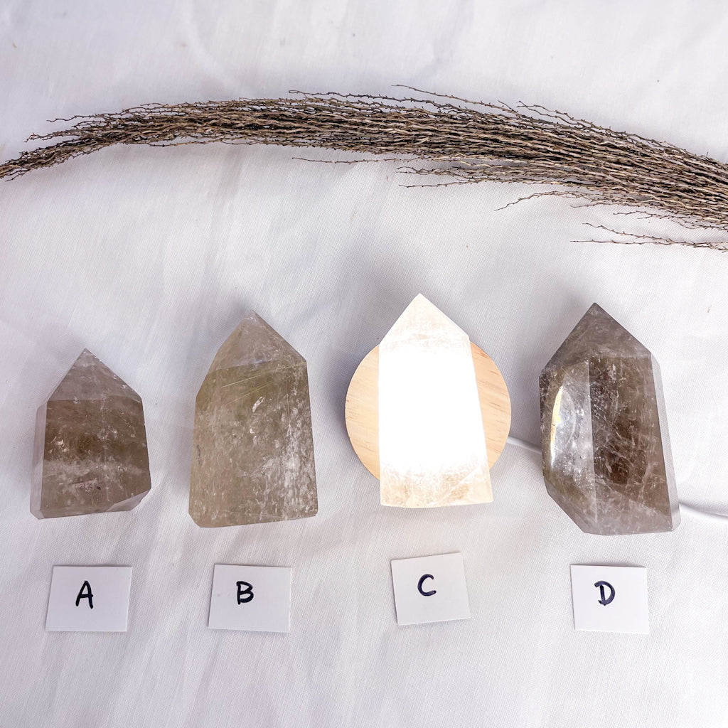 Smoky quartz crystal generator tower