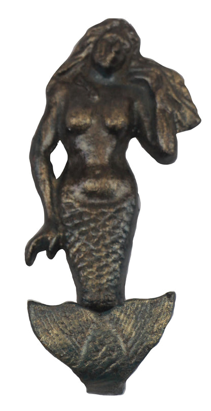 Mermaid cast iron wall hook