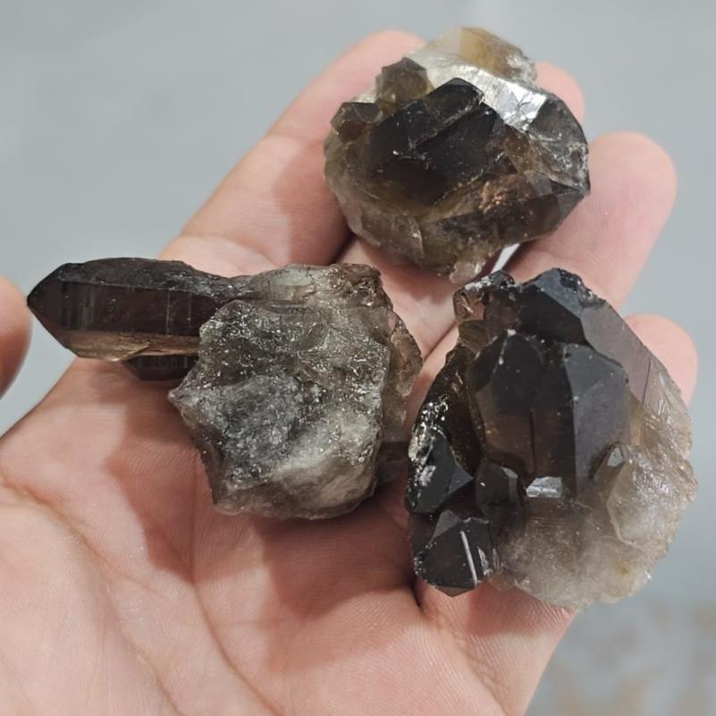 Smoky quartz crystal cluster