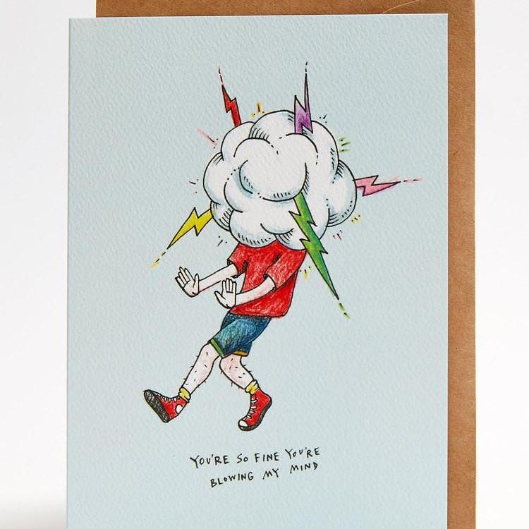 Blow my mind greeting card