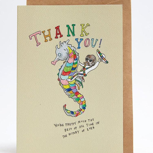 Thank you mexican seahorse greeting card