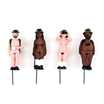 Naked gnomes / naked ramblers / nudist plant lover mini statues