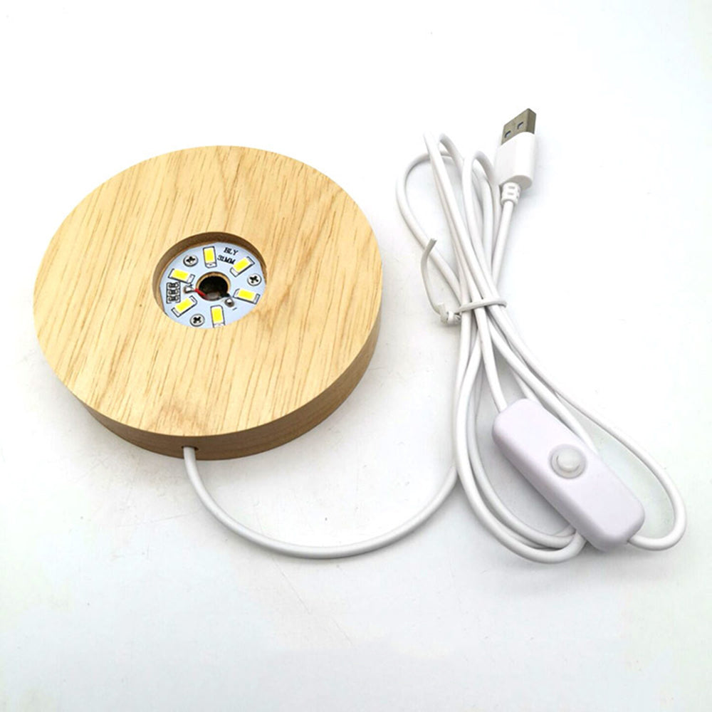 LED wooden crystal lamp light base