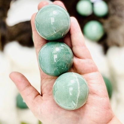 Green aventurine sphere crystal ball polished stone