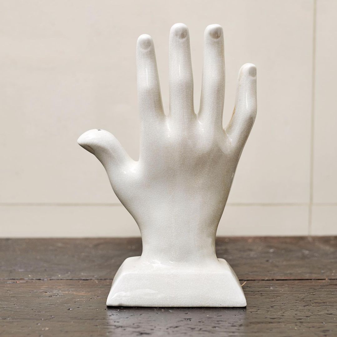 Palmistry vintage curio hand statue - large