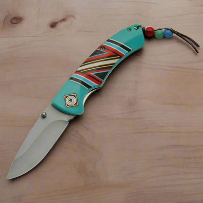 Native American Indian pocket knife - stripes