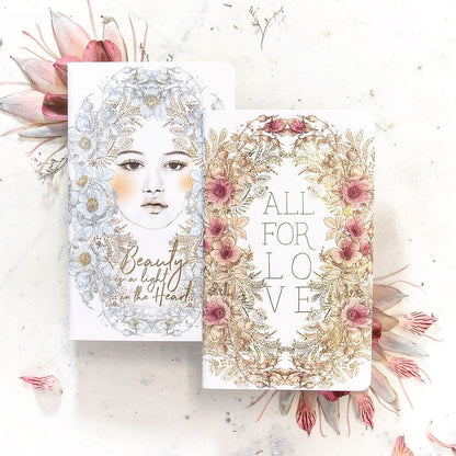 All for love / beauty heart notebook journal set of 2